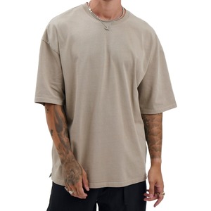 Custom Men's 100% Cotton <b>Tshirt</b> with Printing Logo Luxury Quality Blank Drop Shoulder Streetwear Oversize T-shirts for Men - Product Image 4