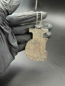 จี้เพชรโมอิสซาไนต์ทรงฮิปฮอปแบบกำหนดเอง ตัวอักษร JD จี้รูปตัวอักษรเงินแท้ 925 ประดับเพชรทรงบาแกตต์ เครื่องประดับจี้และชาร์มคุณภาพสูง - Product Image 6