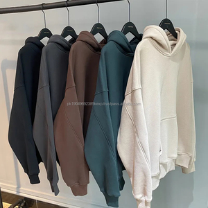 BYM063 Manufacturers 500GSM Custom Fleece 100% Cotton Heavyweight Oversized Anti-shrink <b>Black</b> Pullover Hoodies for Unisex - Product Image 1