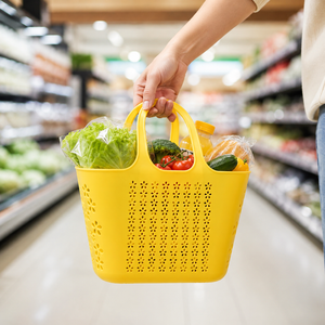 Cestas de Compra de Plástico PE Ligeras y Ecológicas, con Asas Ergonómicas, Forma Rectangular, para Supermercados y Tiendas de Comestibles - Product Image 5