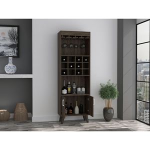 Mobile bar in noce scuro con 1 cassetto e 2 ripiani - Product Image 2