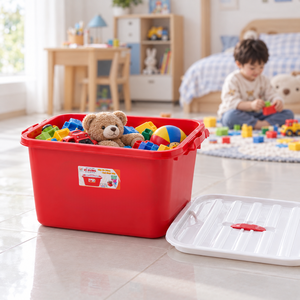 20L Kids Toy & Accessories <b>Storage</b> Box Latch Handle Cover Modular Stacking Playroom Organizer <b>Bin</b> Family Home Utility - Product Image 1