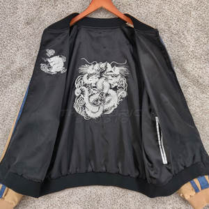 Chaqueta Sukajan de Moda Urbana con Bordado Detallado, Tela Satinada, Prenda Exterior Cómoda - Product Image 5