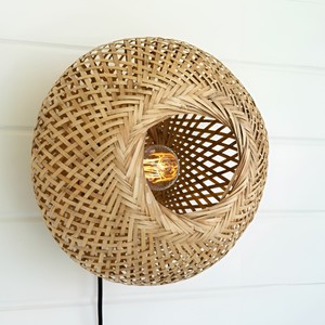 Cloud shaped bamboo <b>wall</b> mounted lamp wireless <b>sconce</b> home hotel resort decor light lamp <b>sconces</b> - Product Image 5