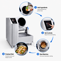 Robot Masak Cerdas untuk Restoran, Mesin Masak Otomatis dengan Wajan Putar, Mesin Penggorengan Induksi untuk Nasi Goreng