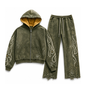 Survêtement surdimensionné pour homme OEM, ensemble de survêtement ample pour homme et survêtement streetwear de luxe pour homme pour les marques de vêtements - Product Image 5
