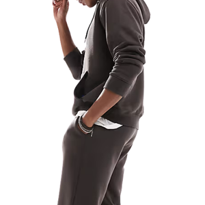 Men Fleece Pullover Hoodie Tracksuit Set Tapered Jogger <b>Trousers</b> Drawstring Waist Relaxed Fit Casual Winter Two Piece Outfit - Product Image 4