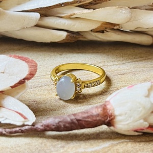 Luxury Style Moonstone <b>Rings</b> Minimalist Brass <b>Rings</b> Women 18k Gold Plated <b>Dainty</b> Accent Band Delicate Jewelry Wholesale/OEM/ODM - Product Image 3