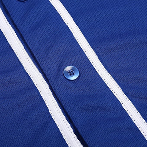 Maillot de baseball unisexe pour adulte, manches courtes, bleu, anti-humidité, boutons sur le devant, couleur unie, coupe classique, toutes saisons - Product Image 5