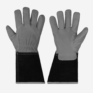 Gants de soudage TIG en cuir de chèvre et croûte de cuir de vache de qualité supérieure, résistants à la chaleur, à manchette longue, pour la sécurité industrielle et la protection des mains - Product Image 6