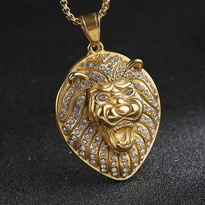 Colliers pendentifs tête de lion, bijoux hip-hop, pendentifs hipster tête de lion micro-sertis de moissanite, pendentifs mode hip-hop pour hommes - Product Image 6