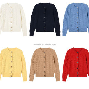 Suéter Cárdigan de Punto Estilo Coreano para Mujer, Marca Saleh Enterprises, Corte Holgado, Acrílico/Poliéster, Tejido Acordonado, Suave, Cálido y Moderno - Product Image 3