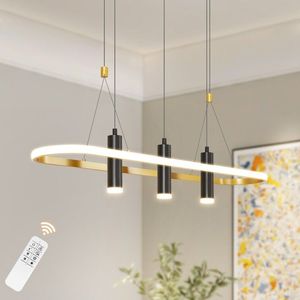 Lampadario a Sospensione LED Dimmerabile Javeriah a 4 Luci Nero/Oro, Lampada Elegante per Arredamento Casa (Lampadina Non Inclusa) - Product Image 6