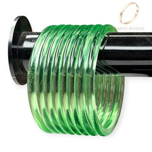 Modern Green Jelly Acrylic Kashmiri Premium Bracelet Bangles Set Trendy Jewellery <b>Wedding</b> Festive Wear Wholesale Price - Product Image 3