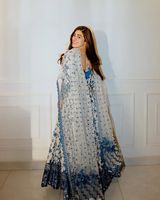 Magnifique robe Anarkali indienne pakistanaise en tissu Georgette, ornée de fils et de sequins, pour mariage, occasions décontractées et tenues traditionnelles féminines.