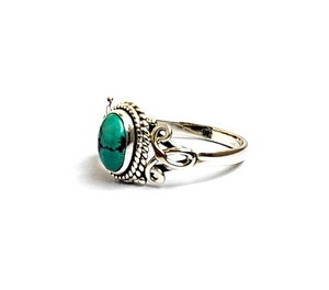 Natural Turquoise Gemstone Oval Shape <b>925</b> Sterling <b>Silver</b> Bezel Setting <b>Ring</b> <b>925</b> <b>Silver</b> <b>Rings</b> Fine Jewelry Real Turquoise <b>Rings</b> - Product Image 4