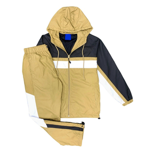 Chándal Unisex con Capucha, Bloques de Color, Deportivo, Manga Larga, Ligero, de Poliéster, para Otoño, para Adultos, Cortavientos, con Cierre de Cremallera y Bolsillos Laterales - Product Image 1