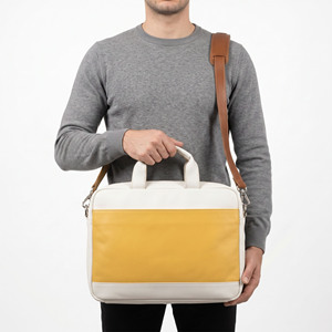 Men's Leather Laptop Briefcase with Zipper Men Leather Laptop <b>Bag</b> with Multiple Storage Pockets OEM Leather Laptop Zipper <b>Bags</b> - Product Image 3