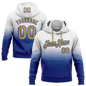 Sudadera con Capucha Deportiva de Moda, Diseño Nuevo, Cosido a Medida, Color Blanco con Degradado Dorado Antiguo, Venta Directa de Fábrica - Product Image 1
