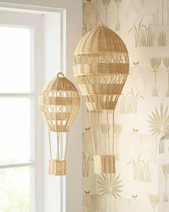 Globo aerostático artesanal de mimbre, decoración creativa para niños, material ecológico para colgar en la habitación infantil. - Product Image 4