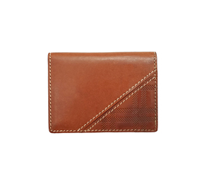 Top Product Castello Italian Vacchetta Leather RFID Minimalist Men's Card Case <b>Holder</b> Checker Embossed OEM ODM Open Closure-Hot - Product Image 3
