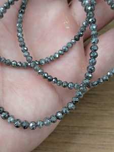 Cuentas de Diamantes Naturales Grises Sal y Pimienta al por Mayor, 4mm, Facetadas, Redondas, Sueltas, para Fabricación de Joyería, 15 pulgadas - Product Image 6