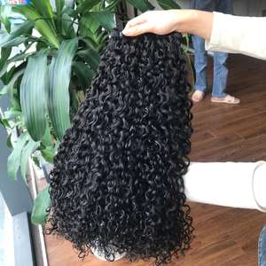 Extensions de cheveux bouclés d'eau humaine de couleur naturelle style vague frontale avec fermeture à lacet HD du Vietnam - Product Image 6