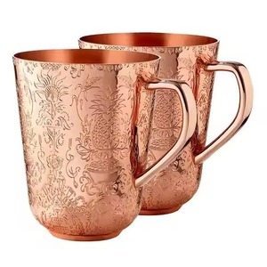 Plain Copper Mug High Quality Copper Cup Moscow Mule <b>Beer</b> Cup With Handle High quality Copper Mug - Product Image 2