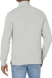 Pull-over demi-zip pour homme, design hybride tricoté, manches longues, décontracté, léger, 100% coton polaire - Product Image 5