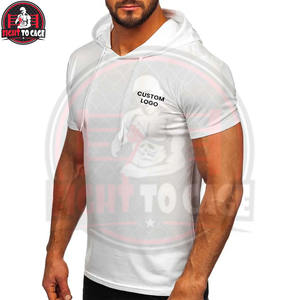 Sudaderas con Capucha de Manga Corta para Hombre, Color Blanco, con Logotipo Bordado Personalizado, Fabricante con Precios al por Mayor - Product Image 2