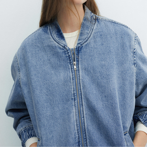 Chaqueta Larga de Mezclilla Tejida para Mujer, Invierno, Exterior, con Botones, Informal, Mezcla de Algodón, Transpirable, Alta Calidad, Logotipo Personalizado, OEM, ODM - Product Image 6