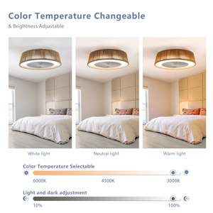 Silent Remote Control Timing Function LED Ceiling <b>Fan</b> Light 21\" Bohemian Braided Adjustable Color Temperature <b>for</b> <b>Bedroom</b> - Product Image 6