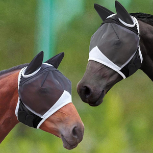 Custom Elastic Breathable High Quality Comfortable Fly Mask with Ears for Horse Face Protection <b>Equestrian</b> Use with OEM ODM - Product Image 4