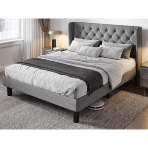 Upholstered <b>Bed</b> <b>Frames</b> Soft Fabric <b>Bed</b> Durable Multi-sizes Space-Efficient Furniture Customized Color Made in Vietnam - Product Image 1