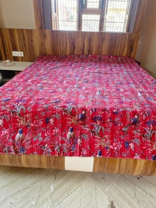 Handmade <b>Indian</b> Cotton Kantha <b>Quilt</b>-Bird Print Bedspread King Size Bohemian Style Eco-Friendly & Reversible All-Season - Product Image 3
