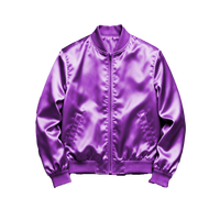 Blouson Bomber Homme Slim Fit Col Montant Brodé en Satin Zippé Épais Style Streetwear Décontracté Soirée Tendance Manches Longues Brillant Hiver