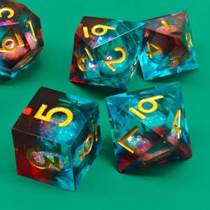 ชุดลูกเต๋าเรซิ่นหล่อขึ้นรูปคุณภาพสูง โปร่งใส ลูกเต๋าเรซิ่นหลายเหลี่ยม สำหรับเกมกระดานมืออาชีพ ขายส่งอุปกรณ์เสริมเกม - Product Image 4