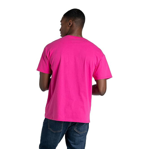 Camiseta de Manga Corta para Hombre, Cuello Redondo, Corte Regular, Color Rosa, 100% Algodón Jersey, Tejido de Punto, Color Sólido, Ropa Casual Deportiva de Secado Rápido - Product Image 2