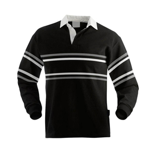 Breathable Soft Rugby Polo Shirt Men's Long Sleeve Custom 100% Polyester Plain Printed Breathable Rugby Jersey for Men - Product Image 3