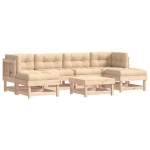 Conjunto de Muebles de Jardín Beige con Madera Natural para Entretenimiento al Aire Libre - Product Image 2