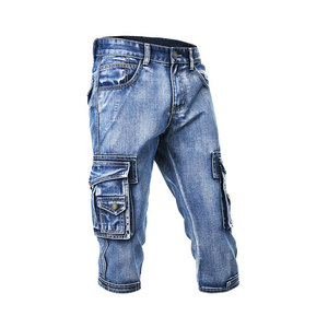 Pantalones Cortos de Mezclilla Elásticos de Moda para Hombre, Color Azul, Hechos en Pakistán - Product Image 3