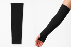 Manga Larga de Compresión Negra Sólida con Protección UPF50+ de Poliéster - Product Image 2