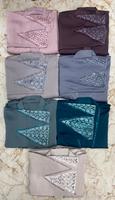 Abaya unie faite à la main pour femme, manches longues, col en V, ornée de sequins, coupe ample et évasée, respirante, style Moyen-Orient