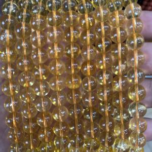 Perles de citrine naturelle de 8 mm, jaunes, lisses et polies, éco-responsables, pour la création de bijoux DIY, fourniture directe usine - Product Image 3
