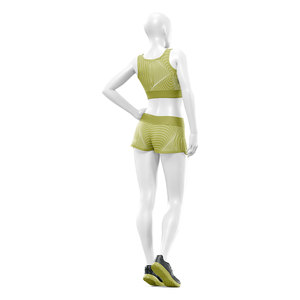 Conjunto Deportivo de 2 Piezas para Mujer, Top Deportivo y Pantalones Cortos, con Estampado Personalizado, Sublimado, para Yoga y Ejercicio, Fabricante de Ropa Deportiva - Product Image 5