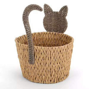 Cesta de Almacenamiento Tejida a Mano de Primera Calidad con Forma de Gato, Organizador de Juguetes para el Hogar, Hotel, Resort, Guardería, Decoración de Habitación Infantil - Product Image 2