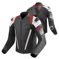 Blouson de moto touring imperméable avec col montant, logo frontal, protection renforcée, en cuir, pour la course et le sport, pour homme
