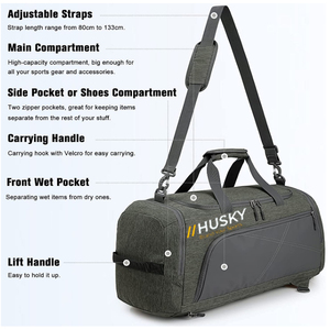 High Quality Polyester Convertible <b>Backpack</b> Duffel Zipper USB Charging Comfortable Fit Waterproof Large Capacity Sports Travel - Product Image 3