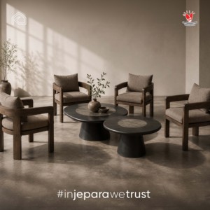 Fauteuil lounge de luxe en teck massif, style Japandi moderne, rembourré, pour café, villa, hôtel, Indonésie - Product Image 6