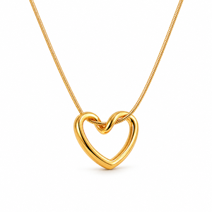 Collier Pendentif Cœur Délicat Plaqué Or Classique en Argent 925 Acier Inoxydable, Bijoux Style Minimaliste Certifié pour Enfants - Product Image 4